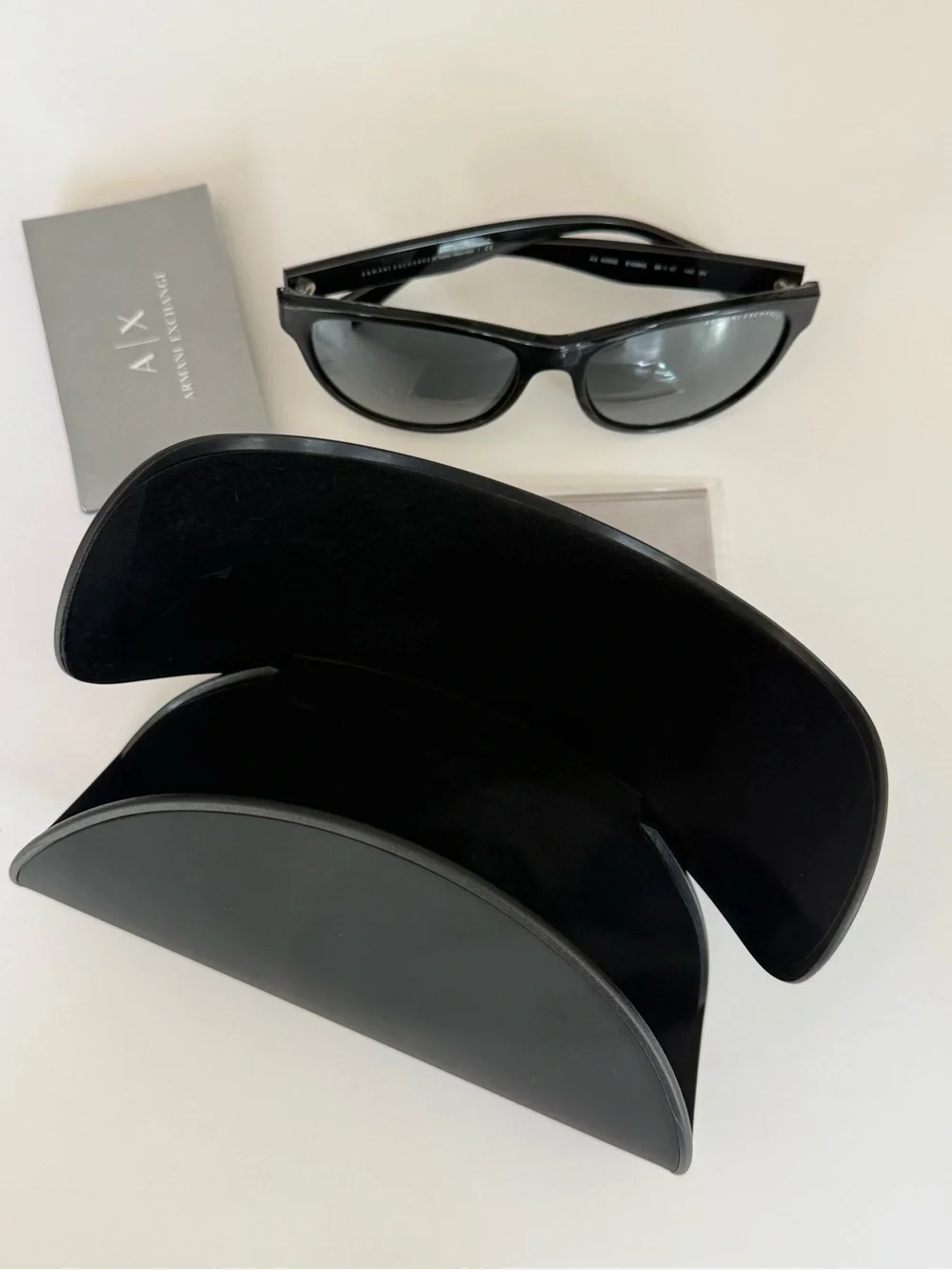 A|X Armani Exchange AX4095S 81586G Black Rectangular Sunglasses 56mm w/ Case